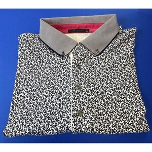 Greyson Golf Polo Shirt Size XL Blue All Over Print Stretch Wicking Wolf Logo